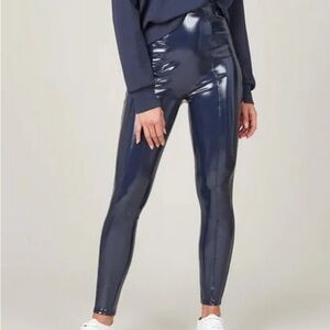 SPANX Navy Patent High-Rise Leggings